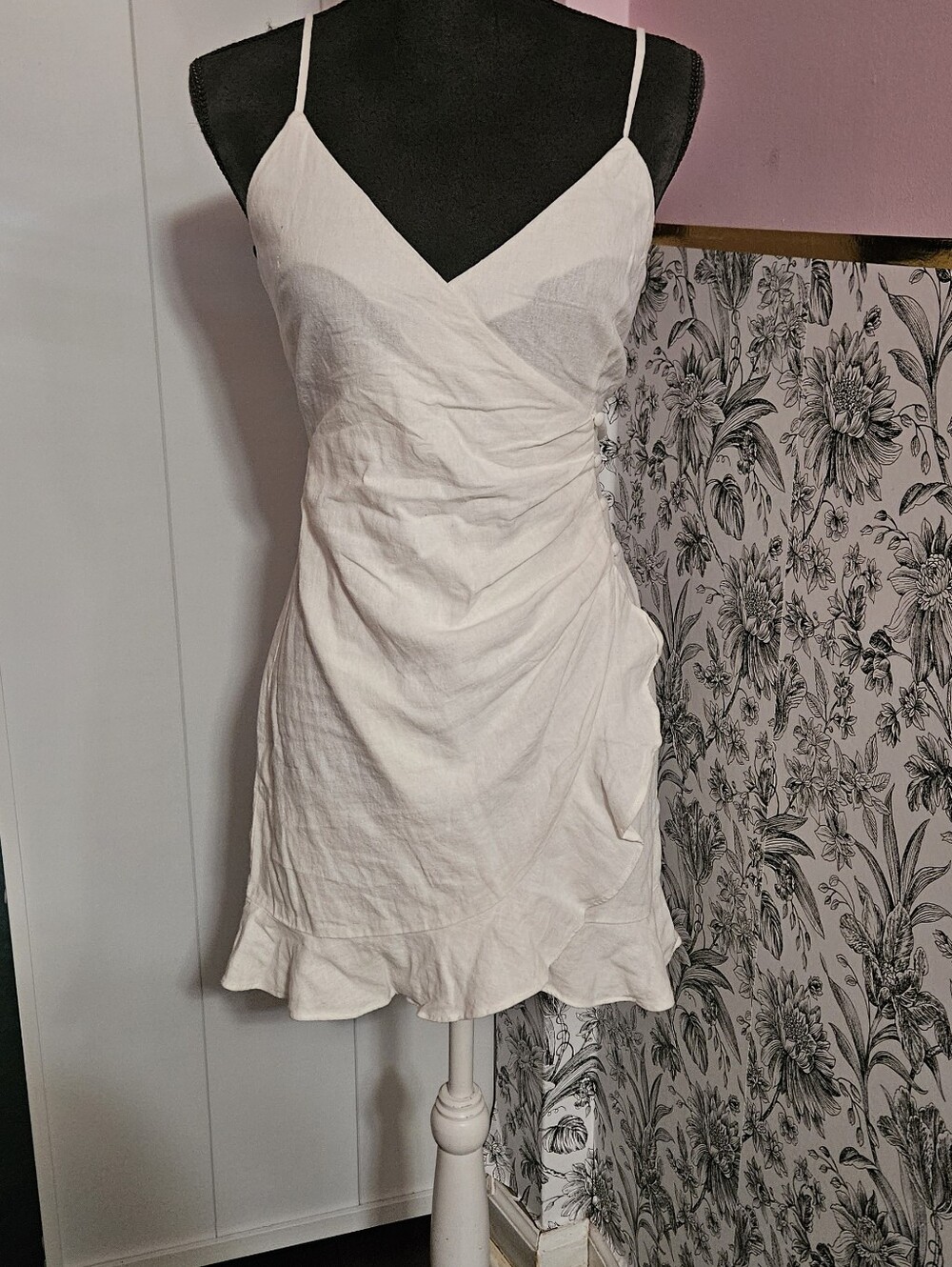 White Spaghetti Strap Mini Dress